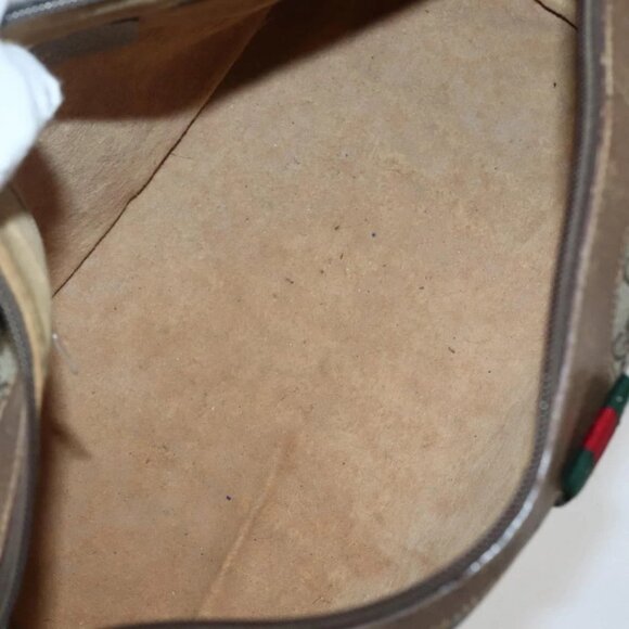 GUCCI GG Supreme Web Sherry Line Bag PVC Beige Gold 111 02 007 Auth bs29491 - Picture 12 of 16